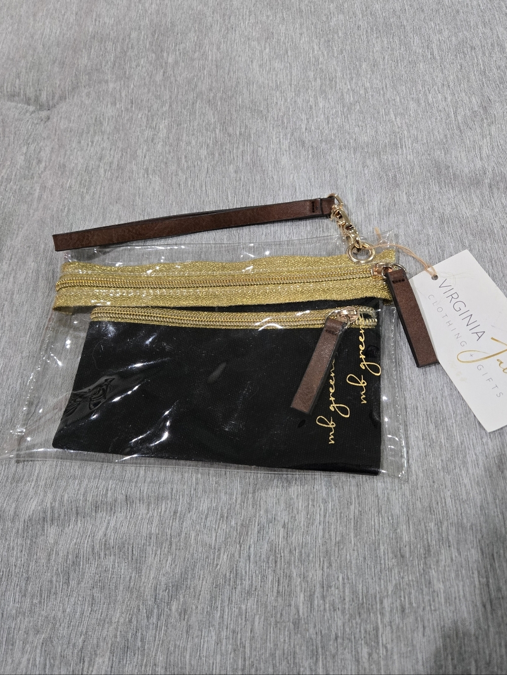 New MB Greene Bags Clear Stadium Wristlet